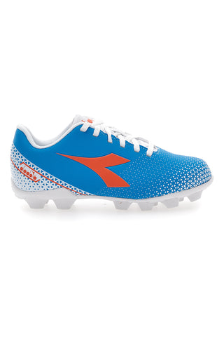 Nogometni čevlji za trda tla, modri z oranžnim logotipom Diadora Pichichi 6 Md Jr