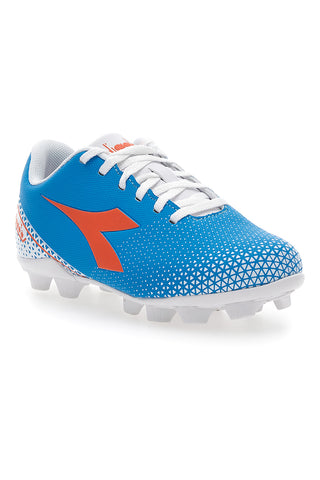 Nogometni čevlji za trda tla, modri z oranžnim logotipom Diadora Pichichi 6 Md Jr