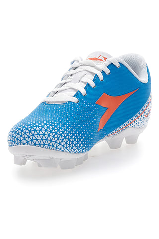 Nogometni čevlji za trda tla, modri z oranžnim logotipom Diadora Pichichi 6 Md Jr