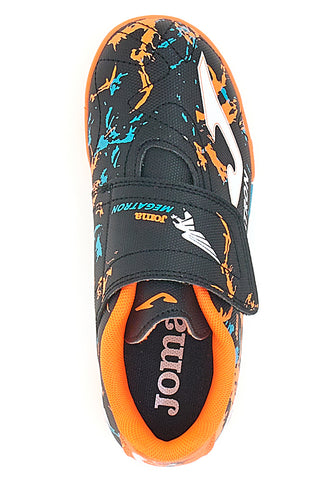 Črni in oranžni čevlji za malonogomet Joma Megatron Jr 2401