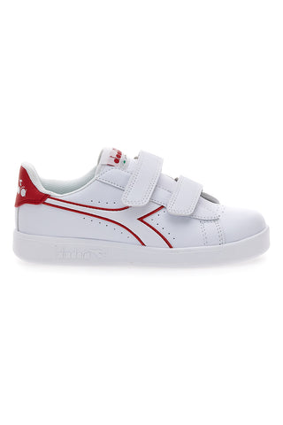 Bele superge z rdečim logotipom in velcro trakom DIADORA GAME PS