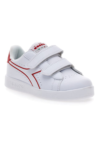 Bele superge z rdečim logotipom in velcro trakom DIADORA GAME PS