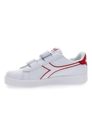 Bele superge z rdečim logotipom in velcro trakom DIADORA GAME PS