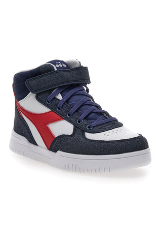 Bele in modre superge Mid-Cut z zadrgo na strani DIADORA MID RAPTOR PS