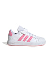 Bele in roza superge z velcro zaponko Adidas Grand Court 2 El C