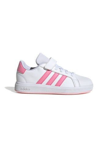 Bele in roza superge z velcro zaponko Adidas Grand Court 2 El C