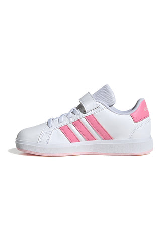 Bele in roza superge z velcro zaponko Adidas Grand Court 2 El C
