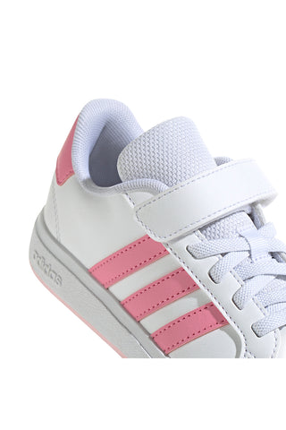 Bele in roza superge z velcro zaponko Adidas Grand Court 2 El C