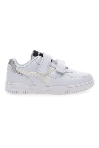 Bele superge s srebrnim logotipom in trakovi DIADORA RAPTOR LOW SPOTTED PS