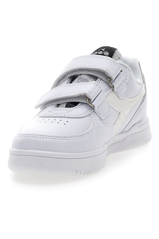 Bele superge s srebrnim logotipom in trakovi DIADORA RAPTOR LOW SPOTTED PS