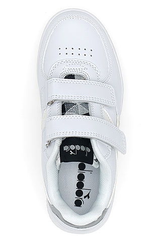 Bele superge s srebrnim logotipom in trakovi DIADORA RAPTOR LOW SPOTTED PS