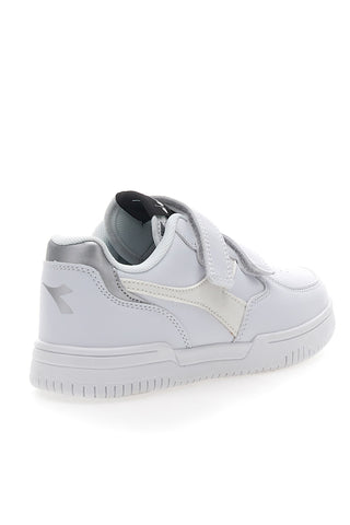 Bele superge s srebrnim logotipom in trakovi DIADORA RAPTOR LOW SPOTTED PS