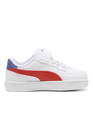 Bele superge z rdečim logotipom na strani in velcro trakom Puma Caven 2.0 AC+ Inf