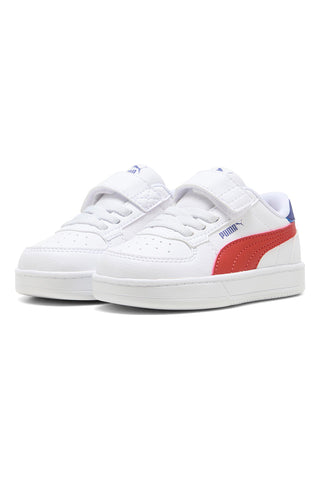 Bele superge z rdečim logotipom na strani in velcro trakom Puma Caven 2.0 AC+ Inf
