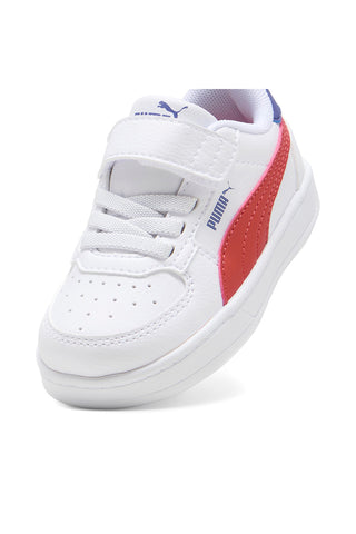 Bele superge z rdečim logotipom na strani in velcro trakom Puma Caven 2.0 AC+ Inf