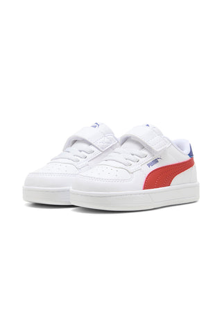 Bele superge z rdečim logotipom na strani in velcro trakom Puma Caven 2.0 AC+ Inf