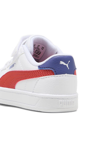 Bele superge z rdečim logotipom na strani in velcro trakom Puma Caven 2.0 AC+ Inf