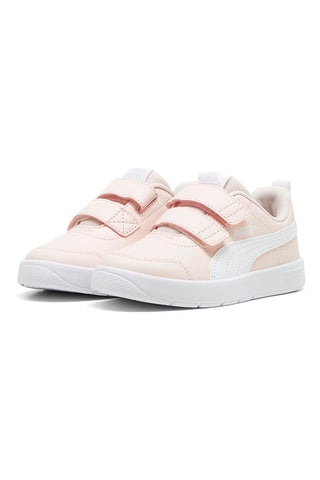 Roza in bele superge z zaponkami Puma Courtflex V3 V PS