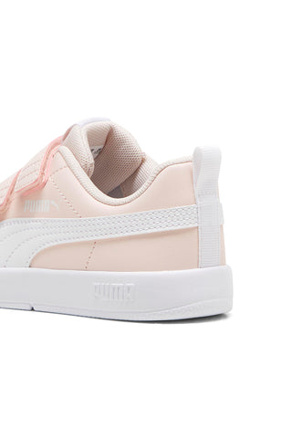 Roza in bele superge z zaponkami Puma Courtflex V3 V PS