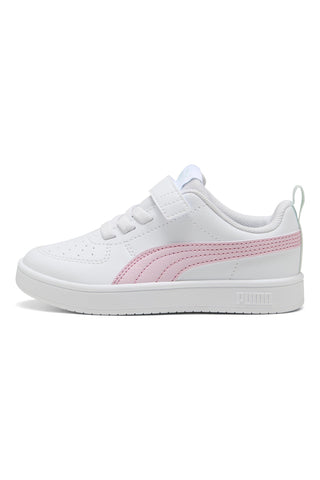Bele superge z roza logotipom na strani in velcro zaponko Puma RICKIE AC+PS