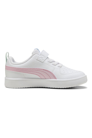 Bele superge z roza logotipom na strani in velcro zaponko Puma RICKIE AC+PS