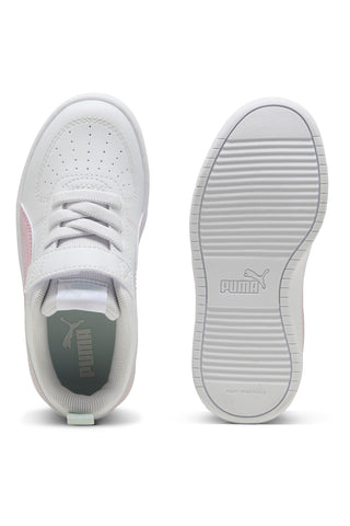Bele superge z roza logotipom na strani in velcro zaponko Puma RICKIE AC+PS