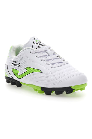Beli in limetini nogometni čevlji Joma Toledo Jr 2502 Hard Ground