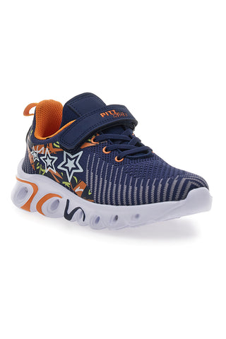 Modri supergi z mrežastim zgornjim delom in velcro trakom s svetlobnimi efekti PITT KIDS K191562