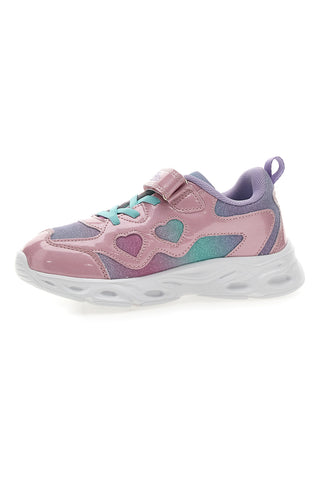 Roza in bele superge s svetlobnimi efekti PITT KIDS K2517