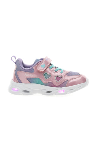 Roza in bele superge s svetlobnimi efekti PITT KIDS K2517