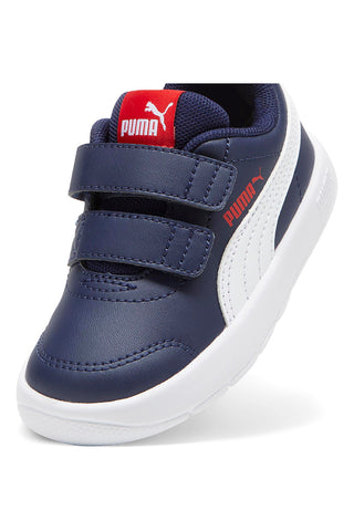 Modri športni copati z dvojnim trakom in belimi detajli Puma Courtflex V3 V Inf