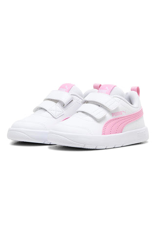 Bele superge z rožnatimi detajli in nastavljivimi trakovi Puma Courtflex V3 V Inf