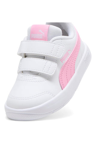 Bele superge z rožnatimi detajli in nastavljivimi trakovi Puma Courtflex V3 V Inf