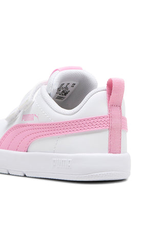 Bele superge z rožnatimi detajli in nastavljivimi trakovi Puma Courtflex V3 V Inf