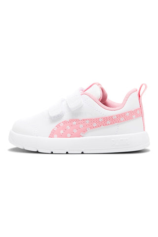 Bele in roza superge z velcro trakom in pikastimi detajli Puma Courtflex V3 Dotty V Inf