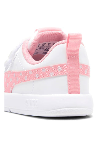 Bele in roza superge z velcro trakom in pikastimi detajli Puma Courtflex V3 Dotty V Inf