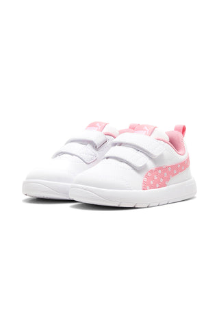 Bele in roza superge z velcro trakom in pikastimi detajli Puma Courtflex V3 Dotty V Inf