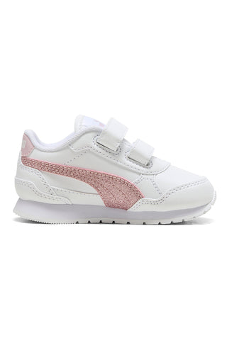 Bele superge z roza bleščicami in dvojnim trakom Puma ST Runner v4 SL GlitterV Inf
