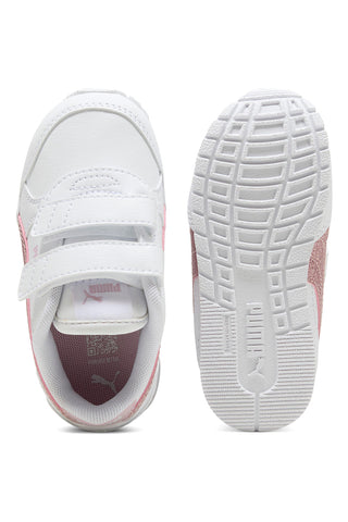 Bele superge z roza bleščicami in dvojnim trakom Puma ST Runner v4 SL GlitterV Inf