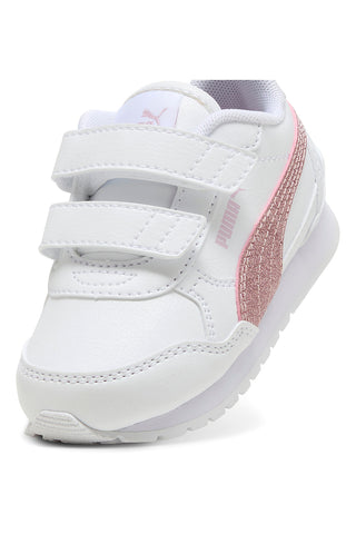 Bele superge z roza bleščicami in dvojnim trakom Puma ST Runner v4 SL GlitterV Inf
