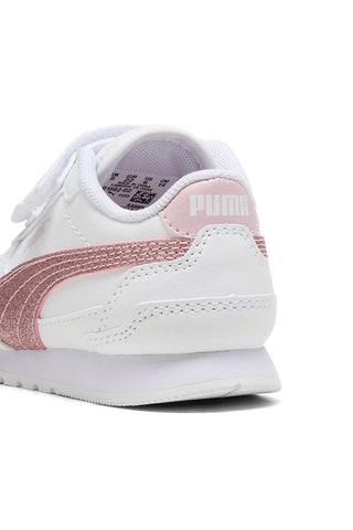 Bele superge z roza bleščicami in dvojnim trakom Puma ST Runner v4 SL GlitterV Inf