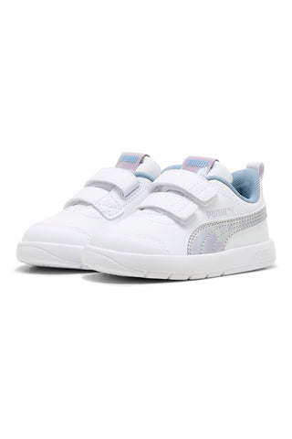 Bele superge z iridescentnimi detajli Puma Courtflex V3 SpaceBelle VInf