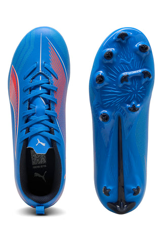 Modri nogometni čevlji iz sintetičnega materiala Puma Ultra 6 Play FG/AG Jr