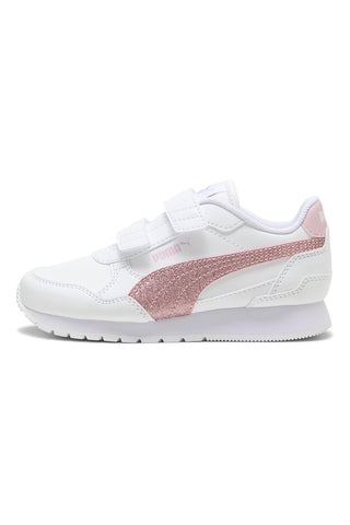 Bele superge z roza bleščečo črto Puma ST Runner v4 SL Glitter V PS