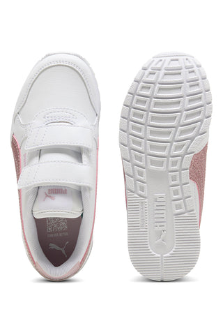 Bele superge z roza bleščečo črto Puma ST Runner v4 SL Glitter V PS