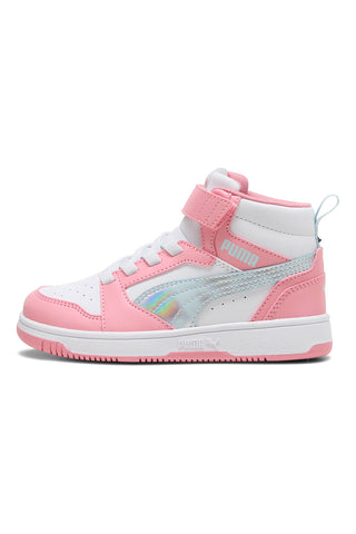 Visoke bele in roza superge Puma Rebound V6 Mid Space Belle AC+PS