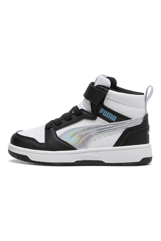 Visoke črno-bele superge Puma Rebound V6 Mid Space Belle AC+PS