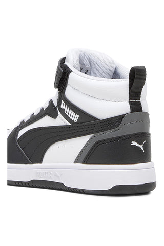 Črno-bele otroške superge Puma Rebound V6 Mid AC+ PS