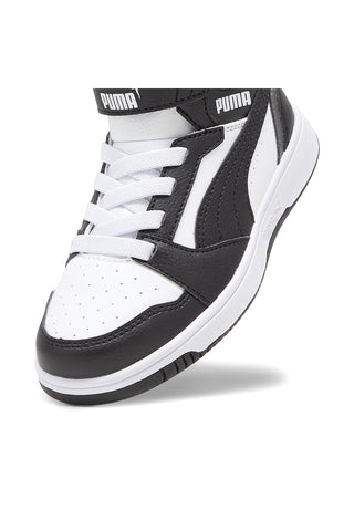 Črno-bele otroške superge Puma Rebound V6 Mid AC+ PS