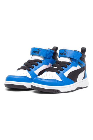 Bele in modre superge z velcro trakom Puma Rebound V6 Mid AC+ PS